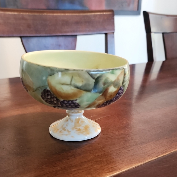 Vintage Imperial PSL Porcelain Compote Pedestal Bowl Floral Cottagecore - Picture 3 of 6